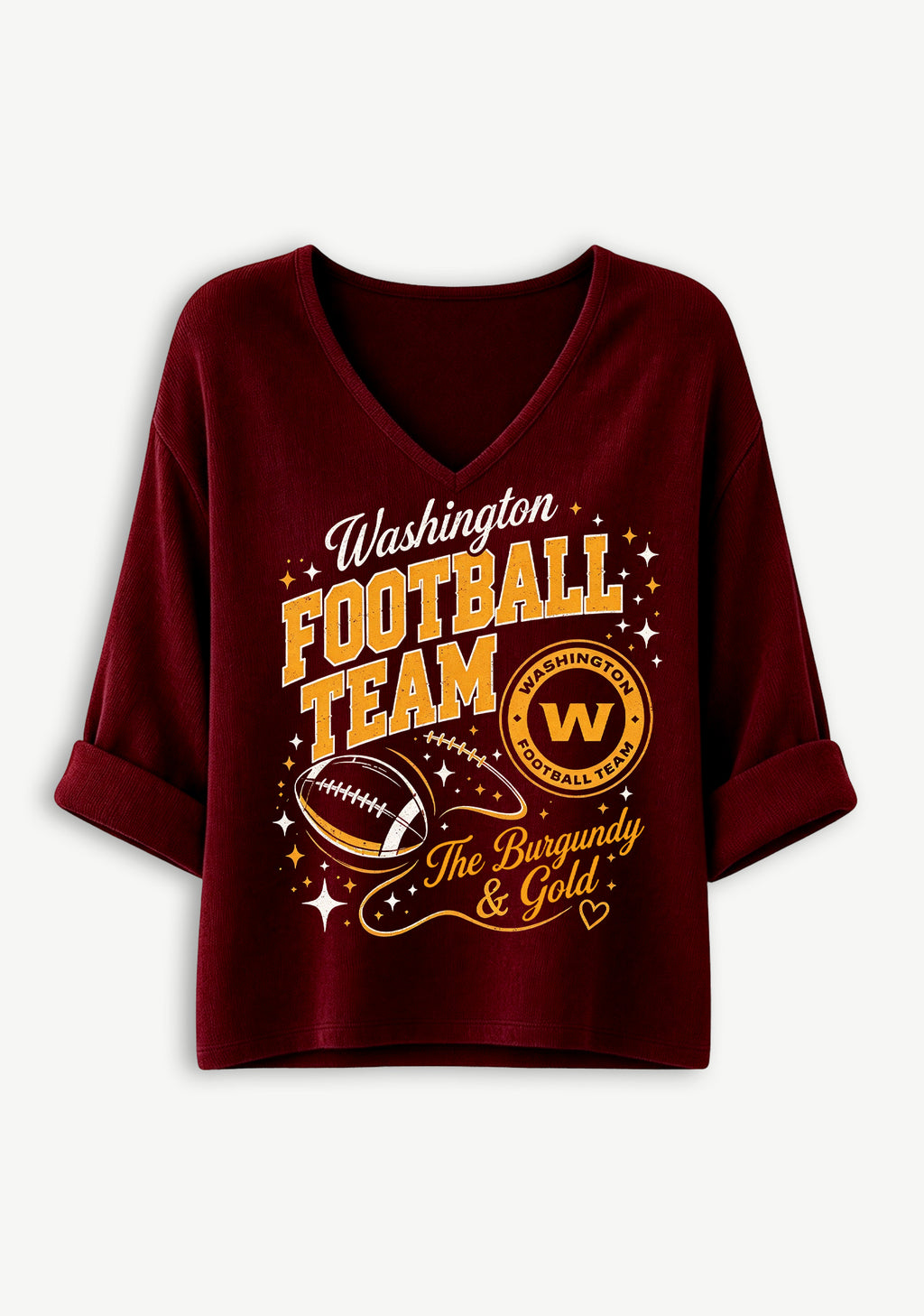 Women Washington Football Team Graphic Long Sleeve Game Day Shirt