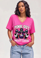 Denver Broncos Pink Out Tackle Breast Cancer Awareness V-Neck T-Shirt