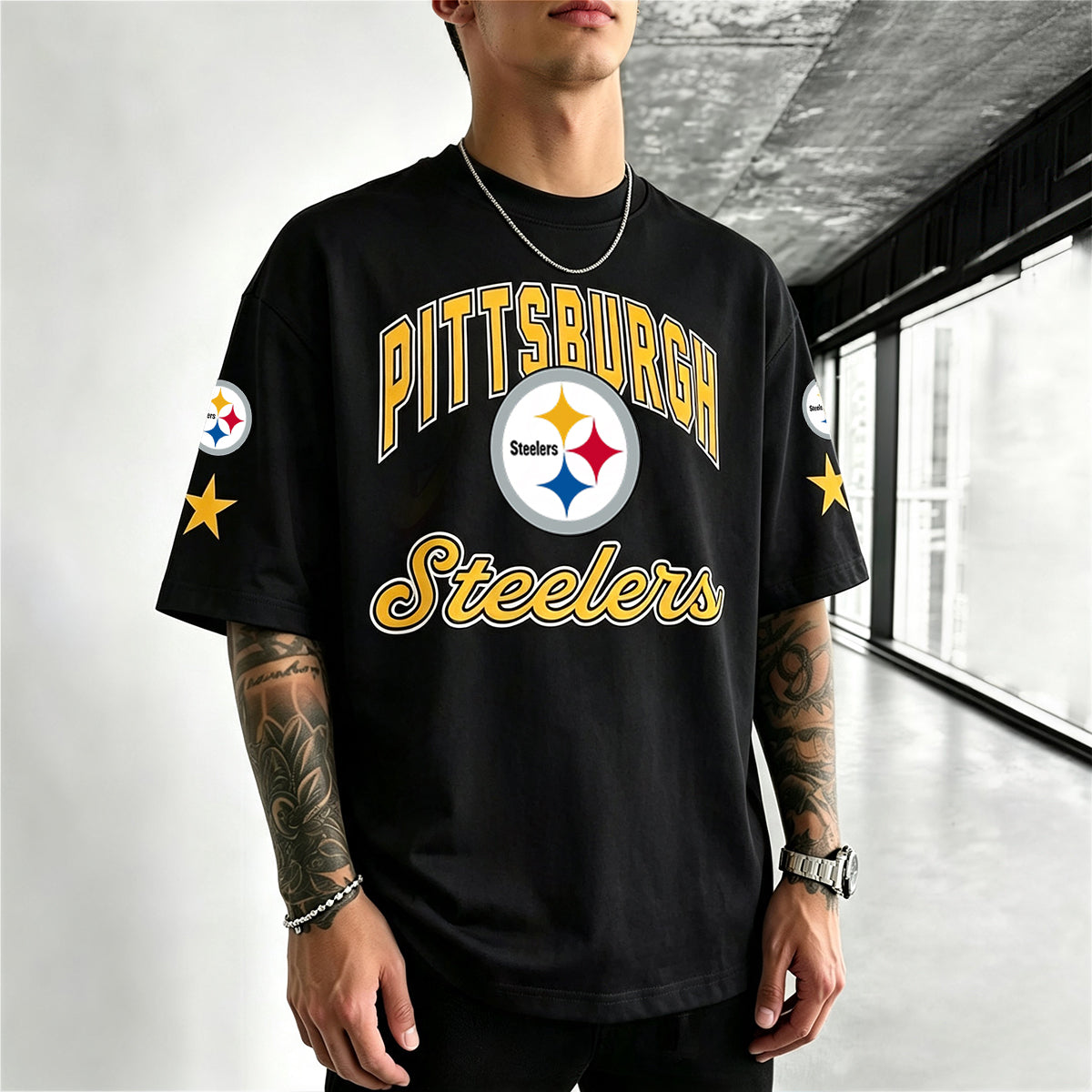 Pittsburgh Steelers Arch Logo Printed T-Shirt