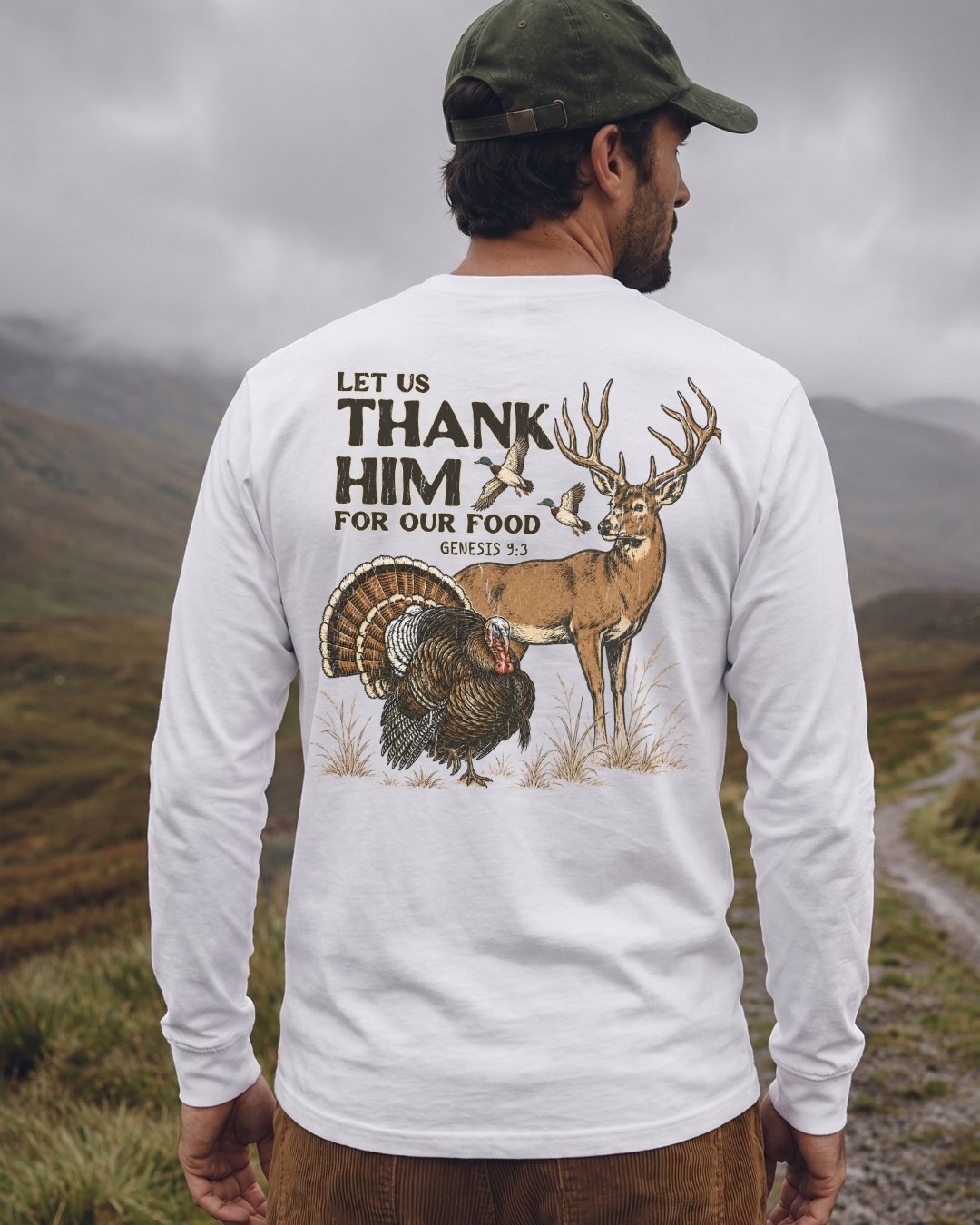 Let Us Thank Him For Our Food LONG-SLEEVE back