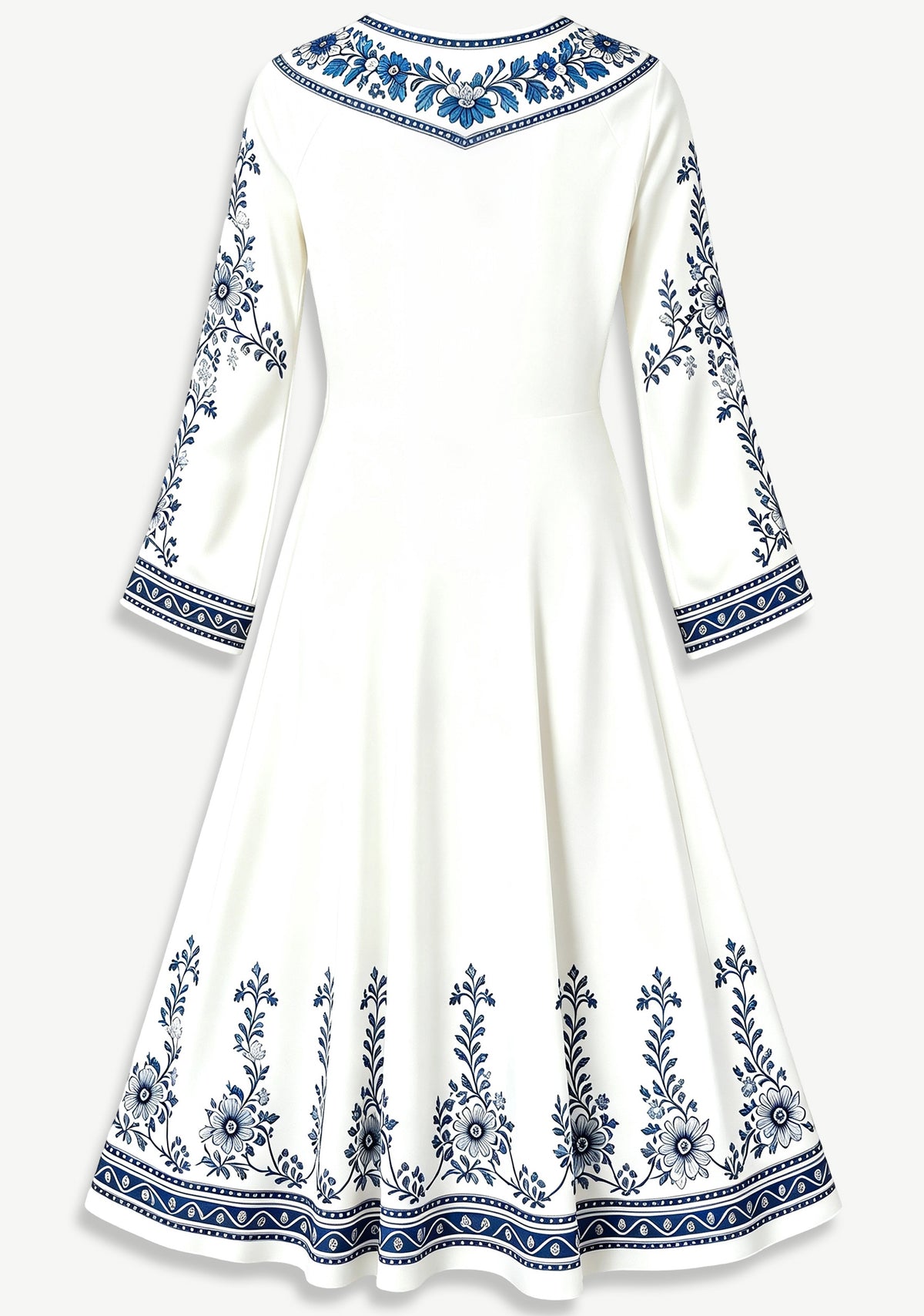Detroit Lions Boho Floral Printed Game‑Day Midi Dress