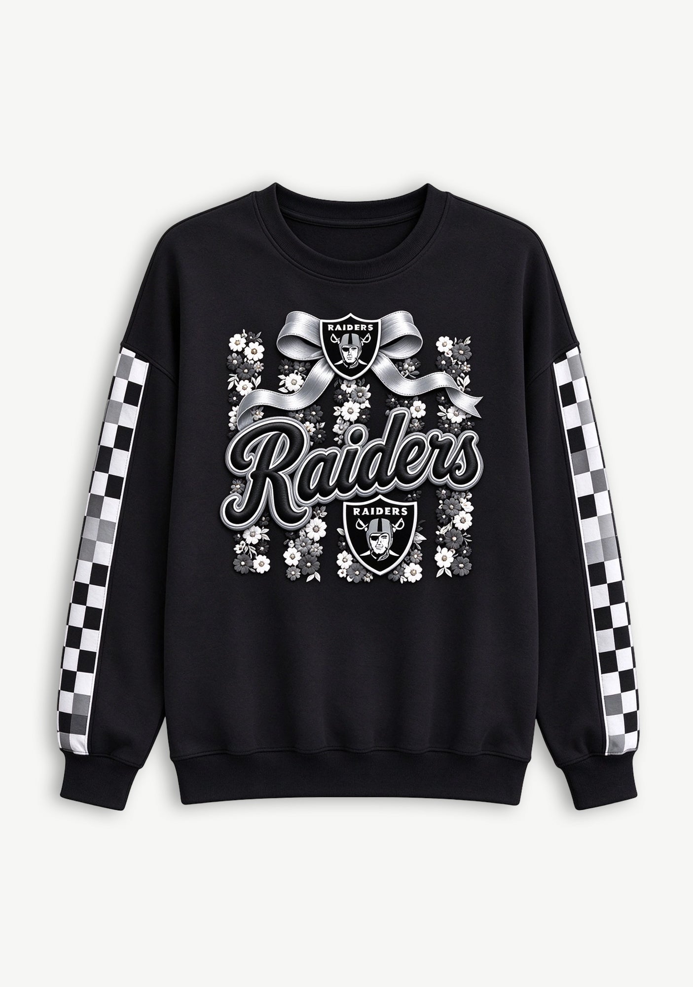 Women's Las Vegas Raiders Floral Bow Crewneck Sweatshirt Secondary image