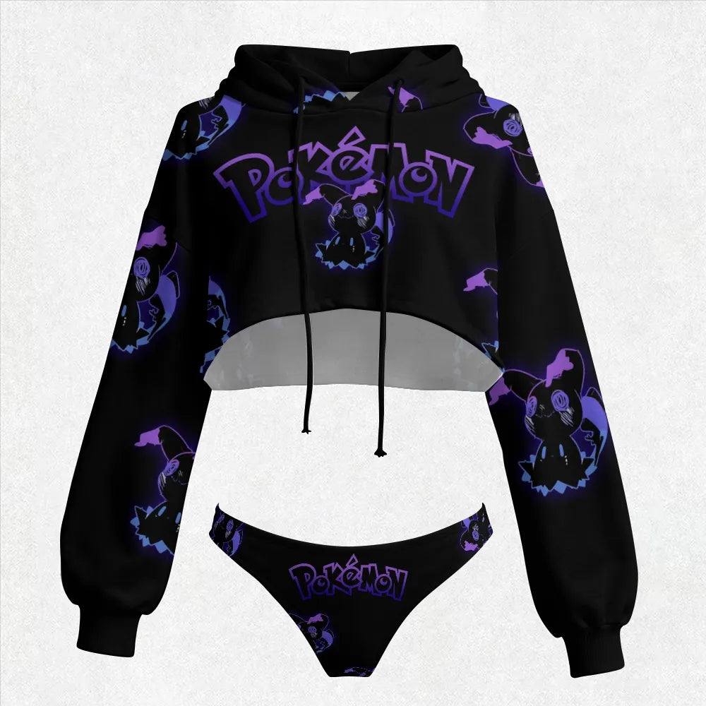 Pokémon Women's Cropped Hoodie & Thong Sets