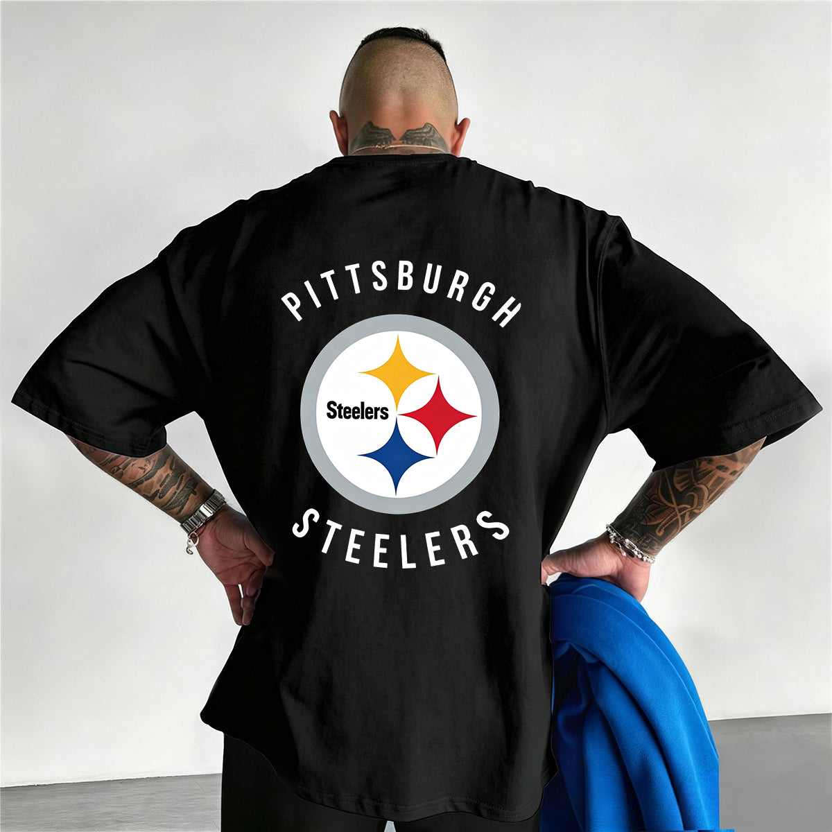 Pittsburgh Steelers Mascot Cartoon Printed T-Shirt Secondary image