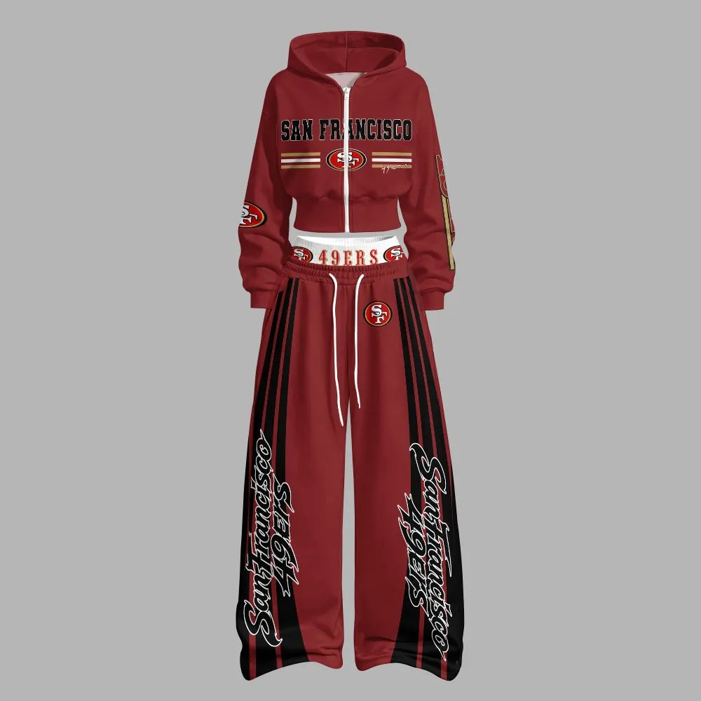 San Francisco 49ers Zip-up hooded jacket and elastic-waist pants set | NFL