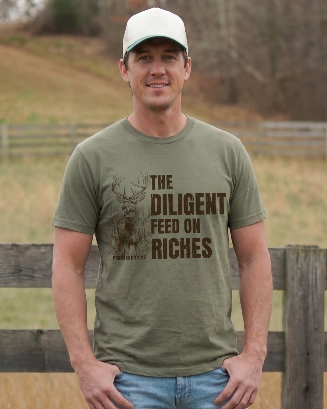 Proverbs 12:27 Deer Wildlife T-shirt