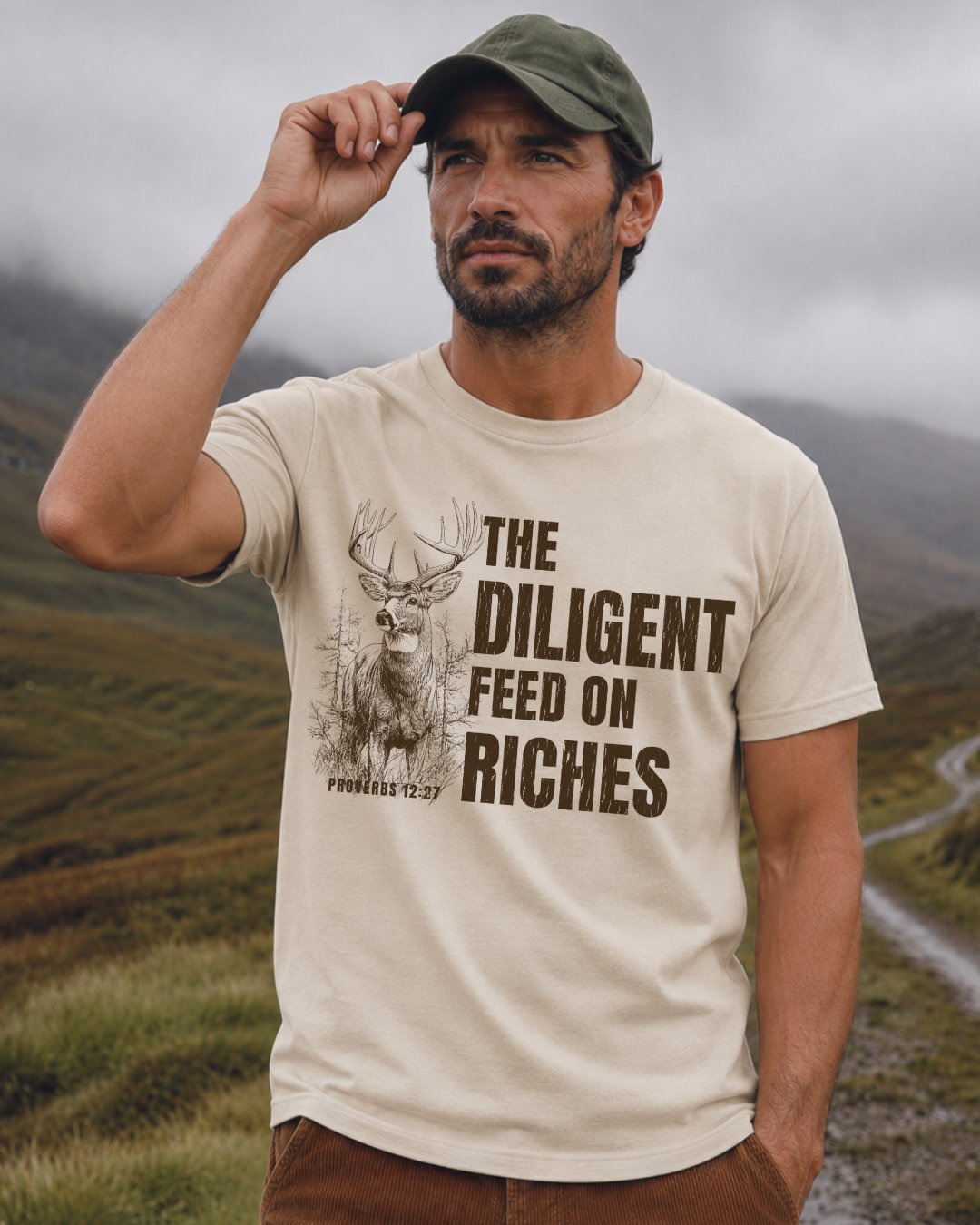 Proverbs 12:27 Deer Wildlife T-shirt