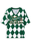 Women's New York Jets Argyle #1 Fan Heart Helmet V-Neck T-Shirt