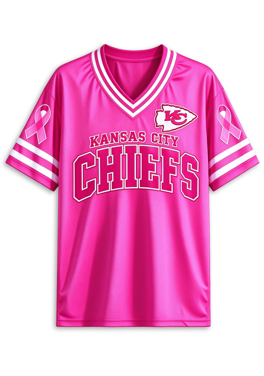 Women Kansas City Chiefs Breast Cancer Awareness Pink Football Jersey