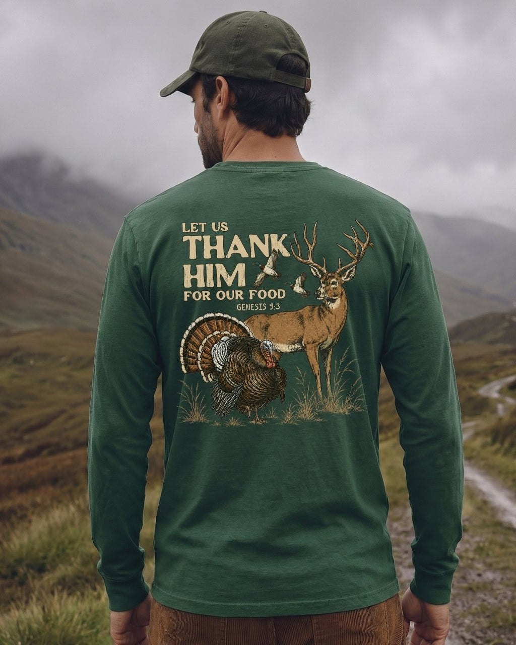 Let Us Thank Him For Our Food LONG-SLEEVE back