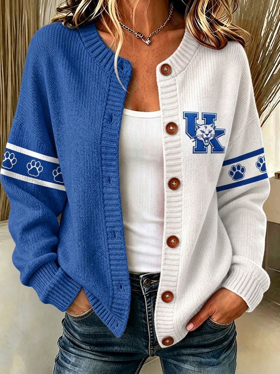Women'S Football Plant Knitted Cardigan Top