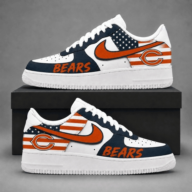Chicago Bears American Flag NFL Fan Sneakers Main image
