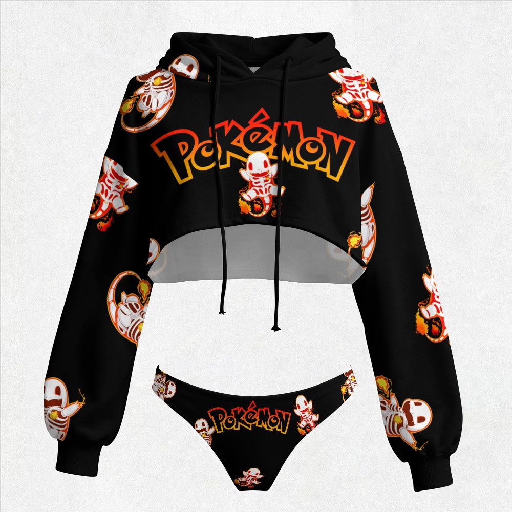 Pokémon Women's Cropped Hoodie & Thong Sets