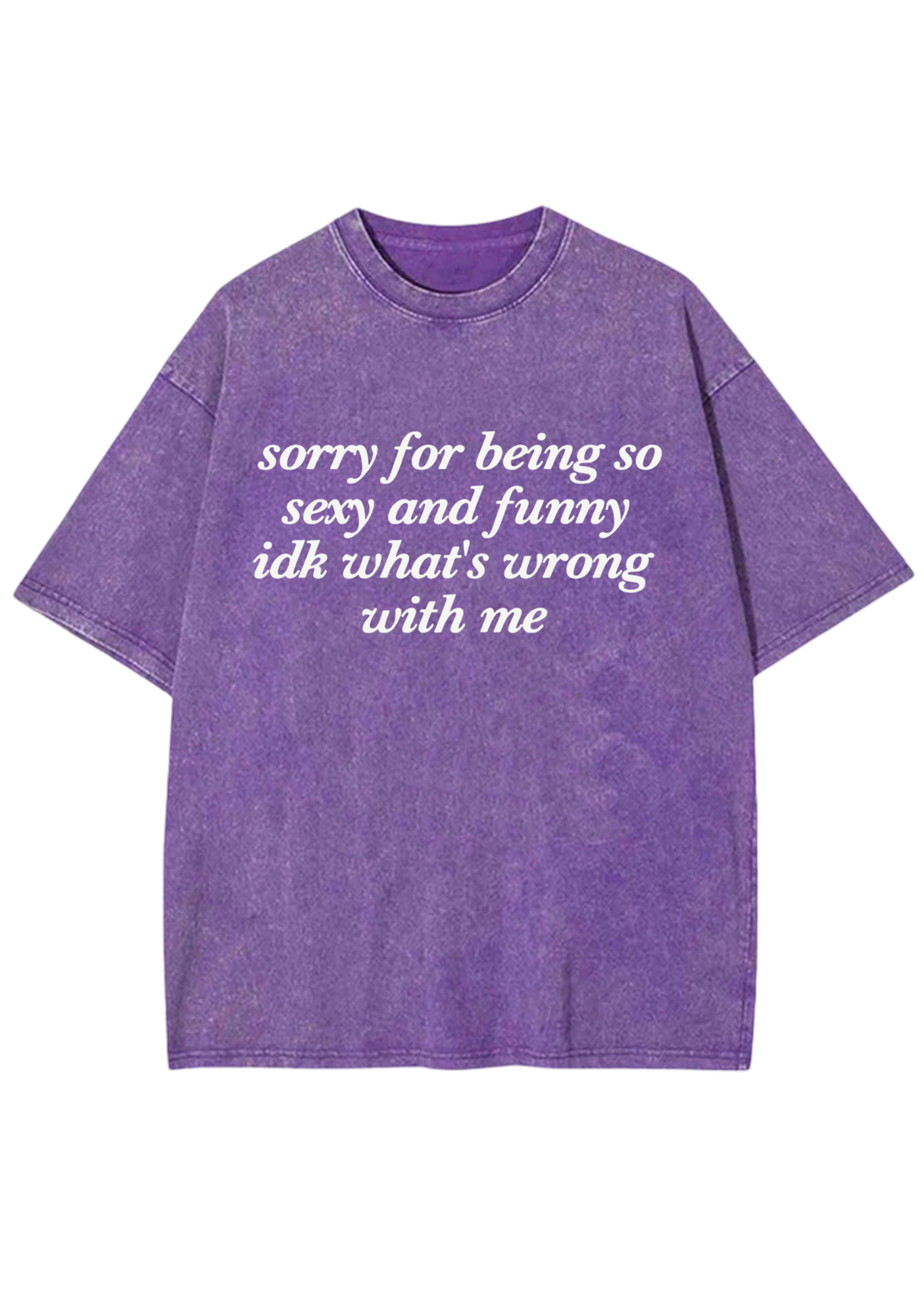 Sorry For Being So Sexy And Funny Y2K Washed Tee