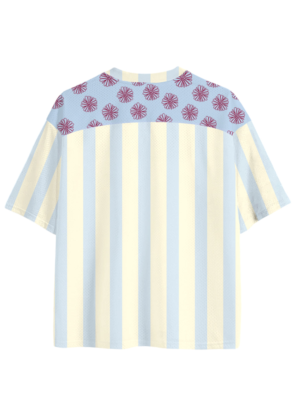 Pastel Stripe Floral Colombia Number 10 Mesh Jersey Shirts