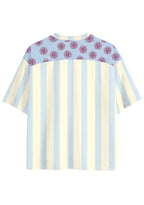 Pastel Stripe Floral Colombia Number 10 Mesh Jersey Shirts