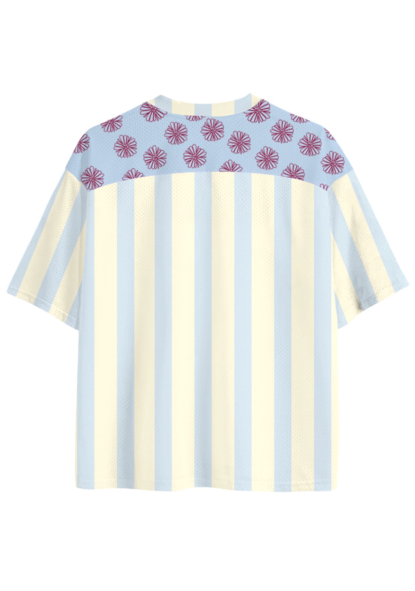 Pastel Stripe Floral Colombia Number 10 Mesh Jersey Shirts