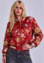 Women San Francisco 49ers Floral Print Zip Up Jacket Custom Name For Fan