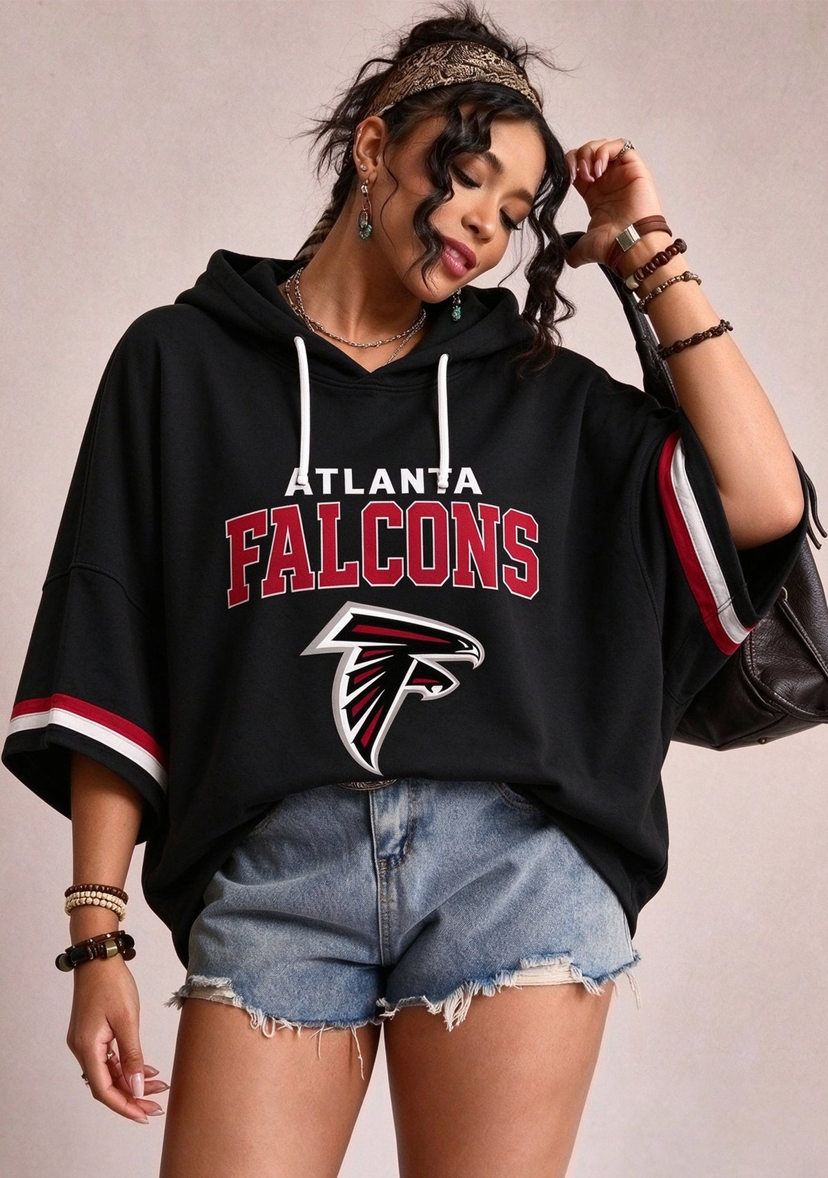 Women’s Atlanta Falcons 3/4 Dolman Sleeve Hoodie