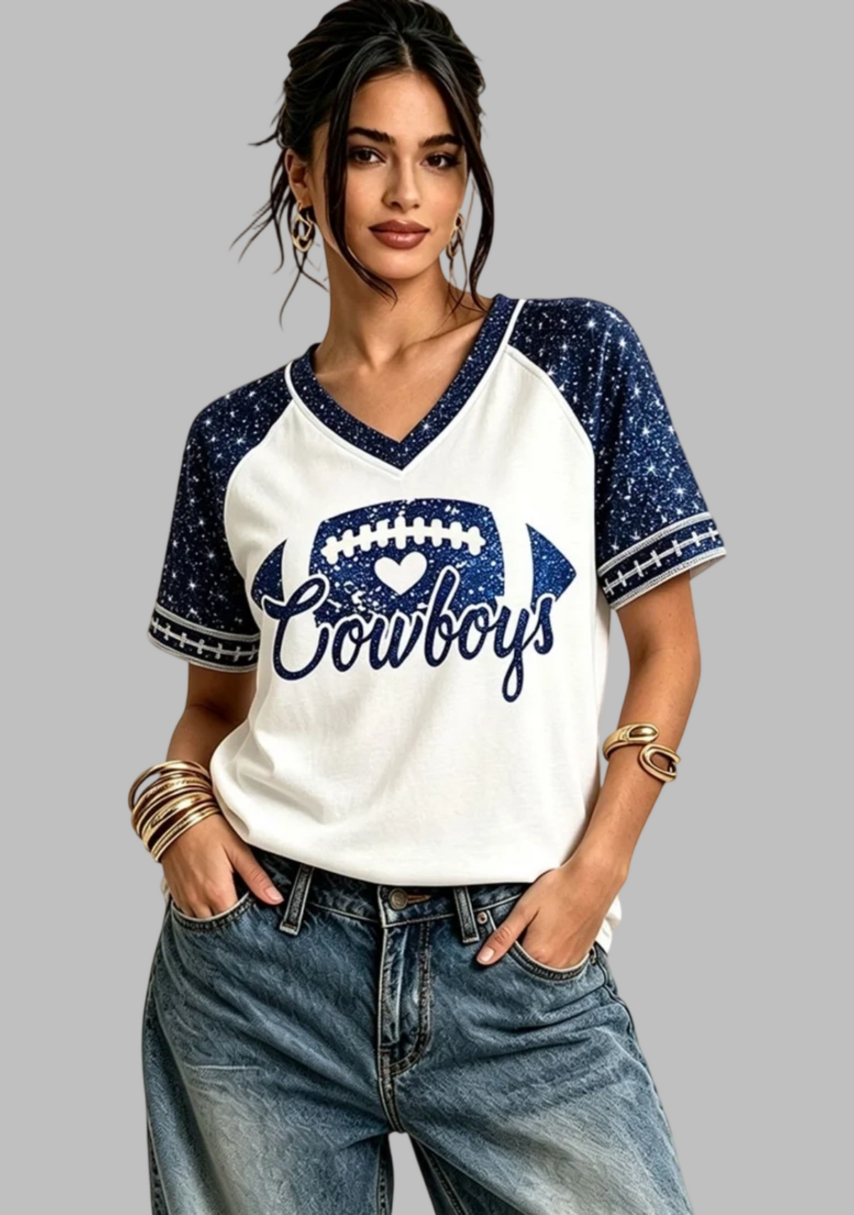 Women's Game Day Football Printed Casual T-Shirt Main image