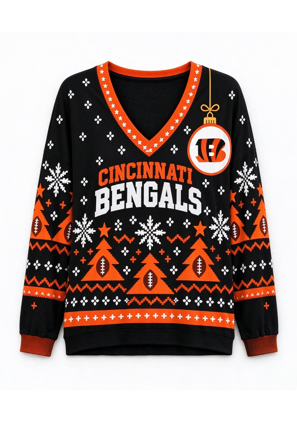 Women’s Cincinnati Bengals Ugly NFL Christmas Sweatshirt