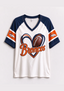 Women Denver Broncos Heart Graphic V-Neck Fan T-Shirt