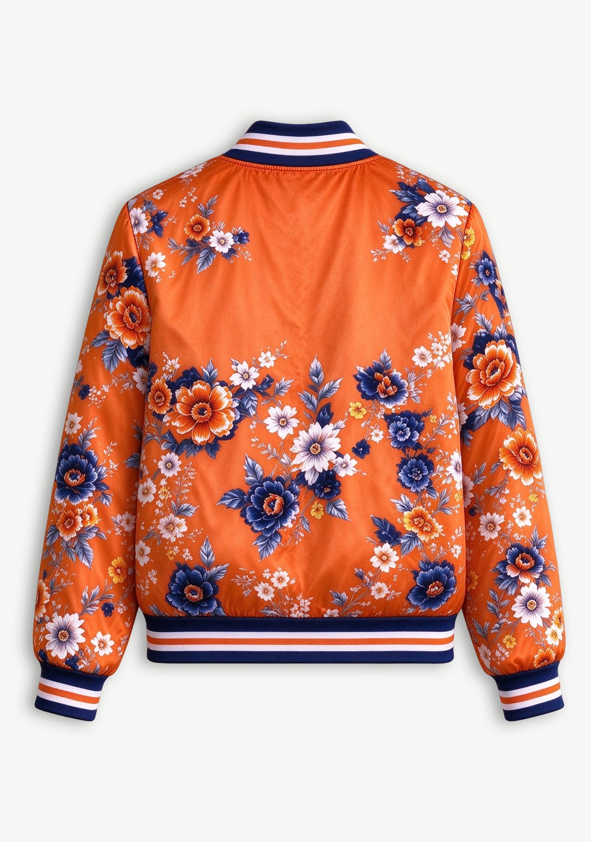 Women Denver Broncos Floral Print Zip Up Jacket Custom Name For Fan