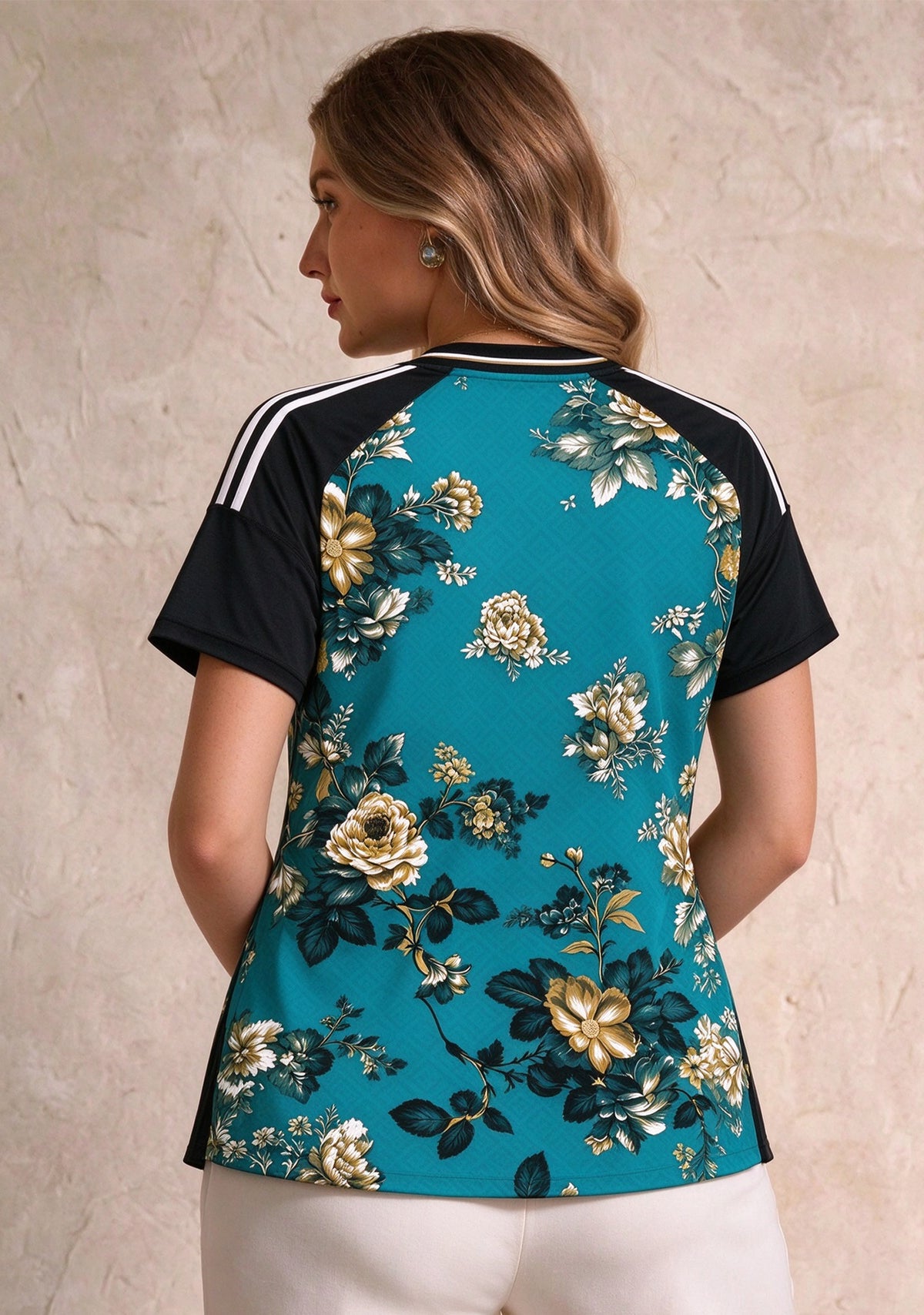 Women's Jacksonville Jaguars Floral V-Neck T Shirt