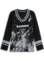 Women's Las Vegas Raiders Graphic V Neck Long Sleeve Shirt