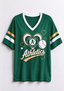 Women Oakland Athletics A’s Heart Baseball Graphic V-Neck T-Shirt