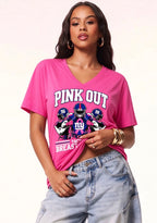 New York Giants Pink Out Tackle Breast Cancer Awareness V-Neck T-Shirt