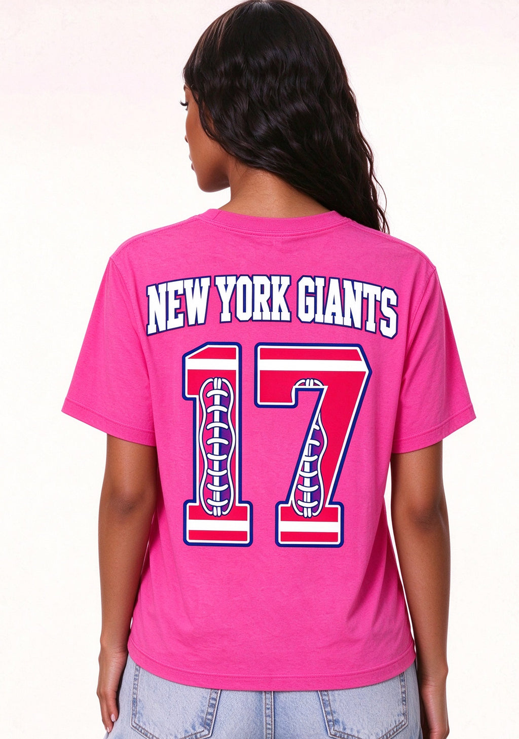 New York Giants Pink Out Tackle Breast Cancer Awareness V-Neck T-Shirt