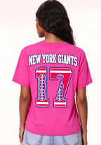 New York Giants Pink Out Tackle Breast Cancer Awareness V-Neck T-Shirt