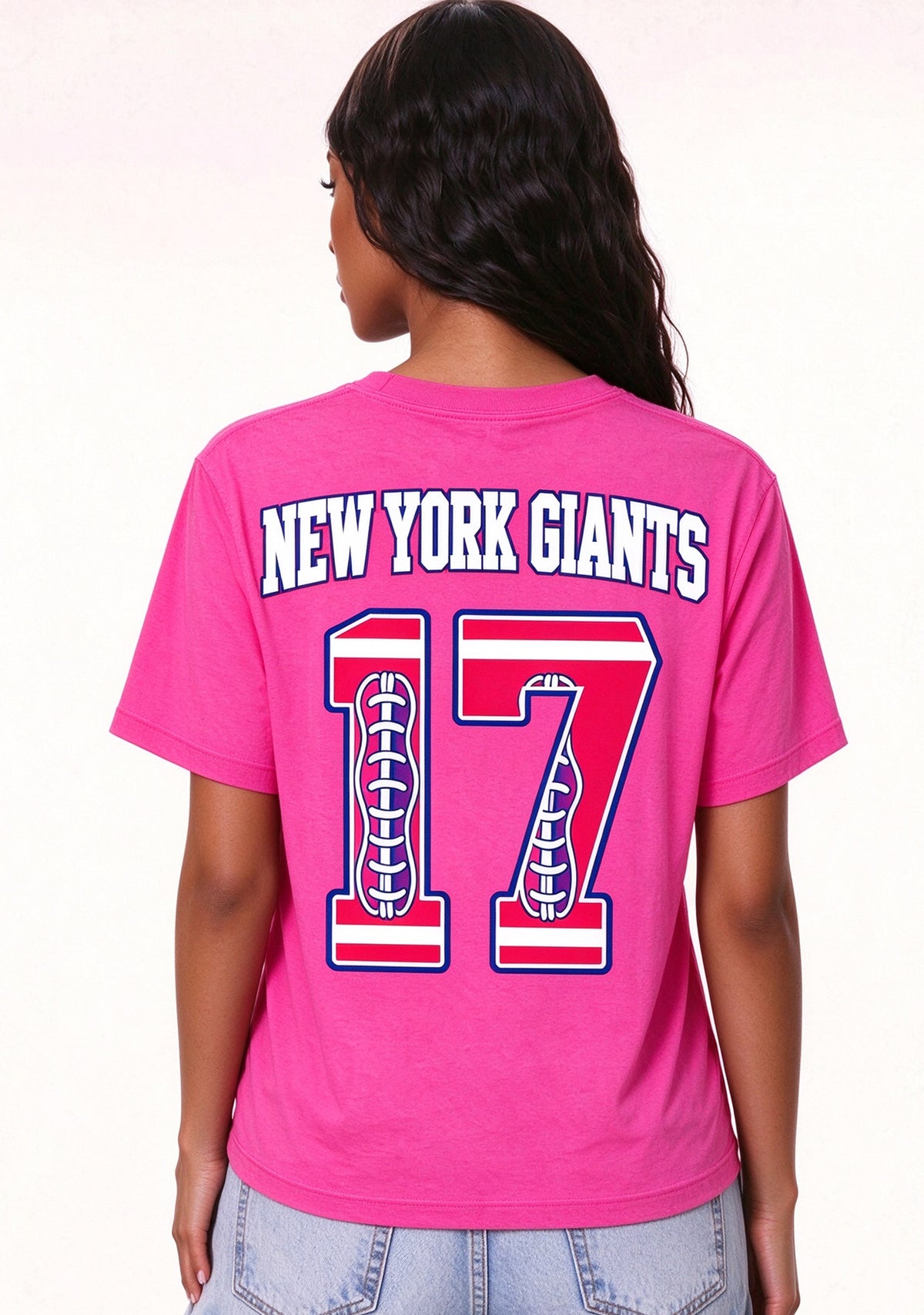 New York Giants Pink Out Tackle Breast Cancer Awareness V-Neck T-Shirt