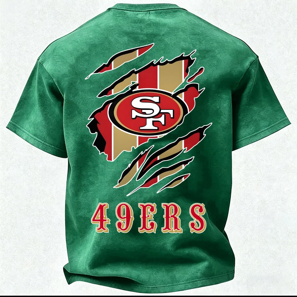 San Francisco 49ers Printed Unisex 100% Pure Cotton Washed T-Shirt