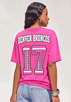 Denver Broncos Pink Out Tackle Breast Cancer Awareness V-Neck T-Shirt