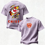 Kansas City Chiefs Printed Unisex 100% Pure Cotton Washed T-Shirt