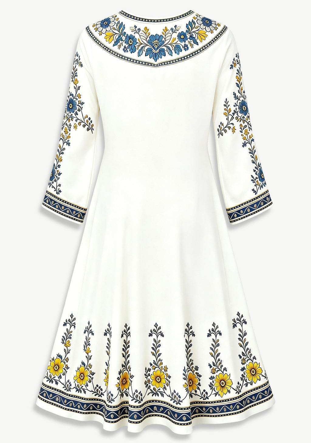 Los Angeles Chargers Boho Floral Game‑Day Midi Dress