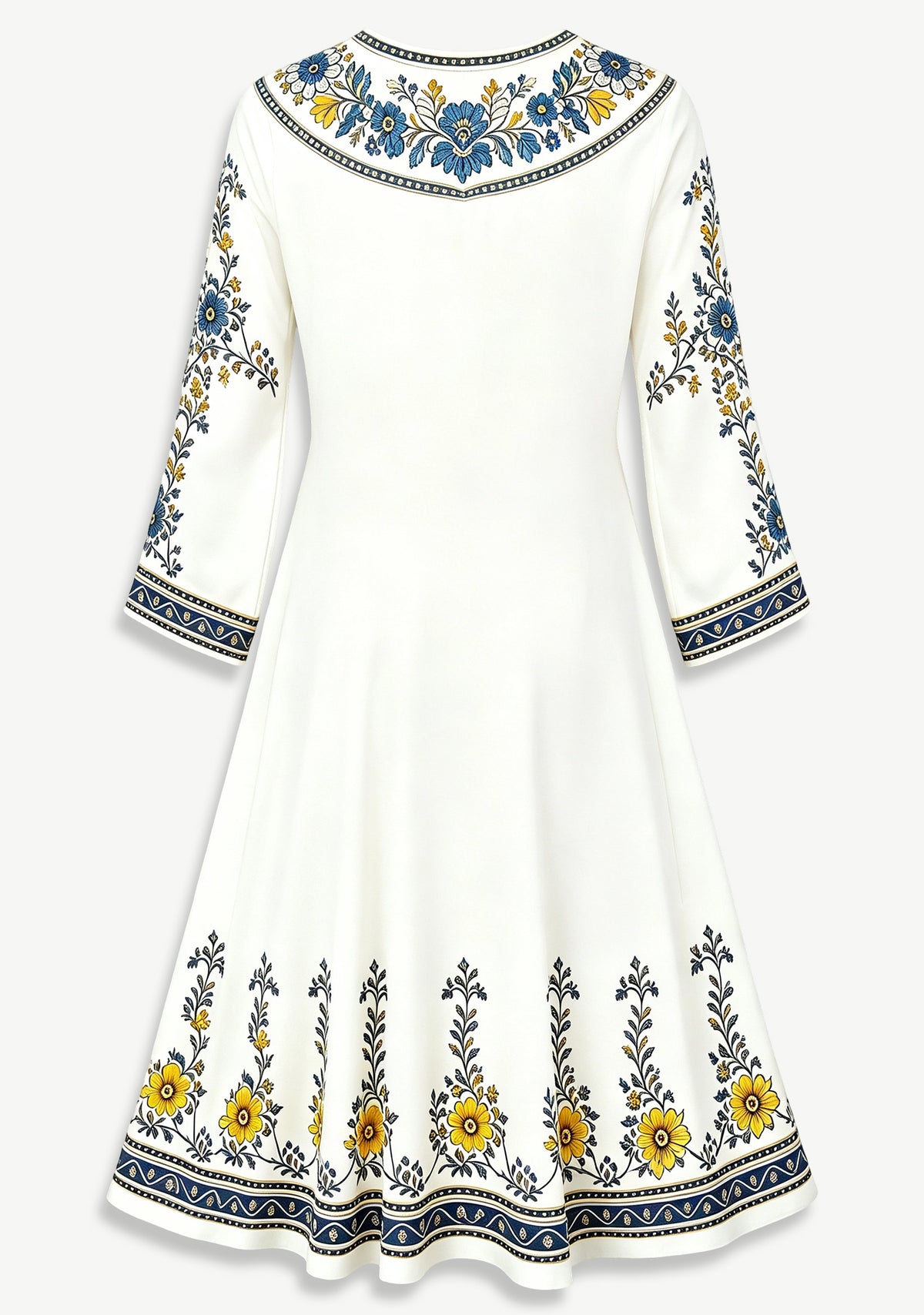 Los Angeles Chargers Boho Floral Game‑Day Midi Dress