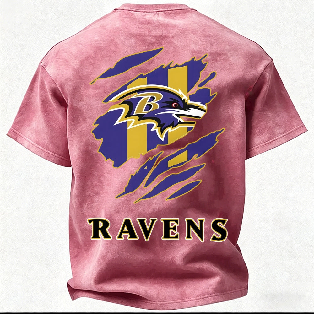 Baltimore Ravens Printed Unisex 100% Pure Cotton Washed T-Shirt