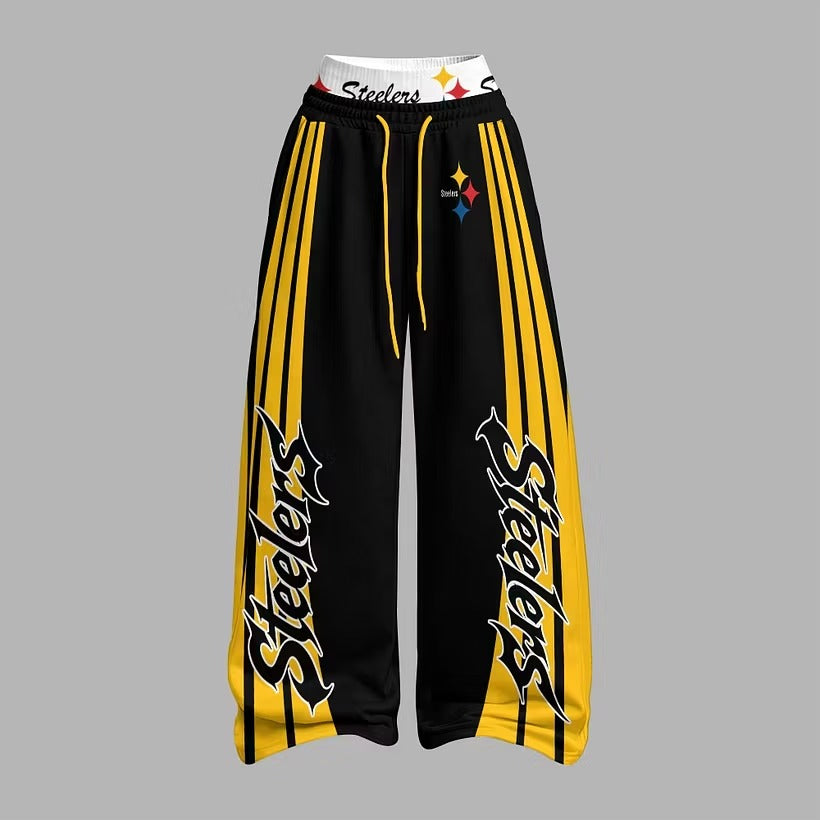 Pittsburgh Steelers Zip-up hooded jacket and elastic-waist pants set