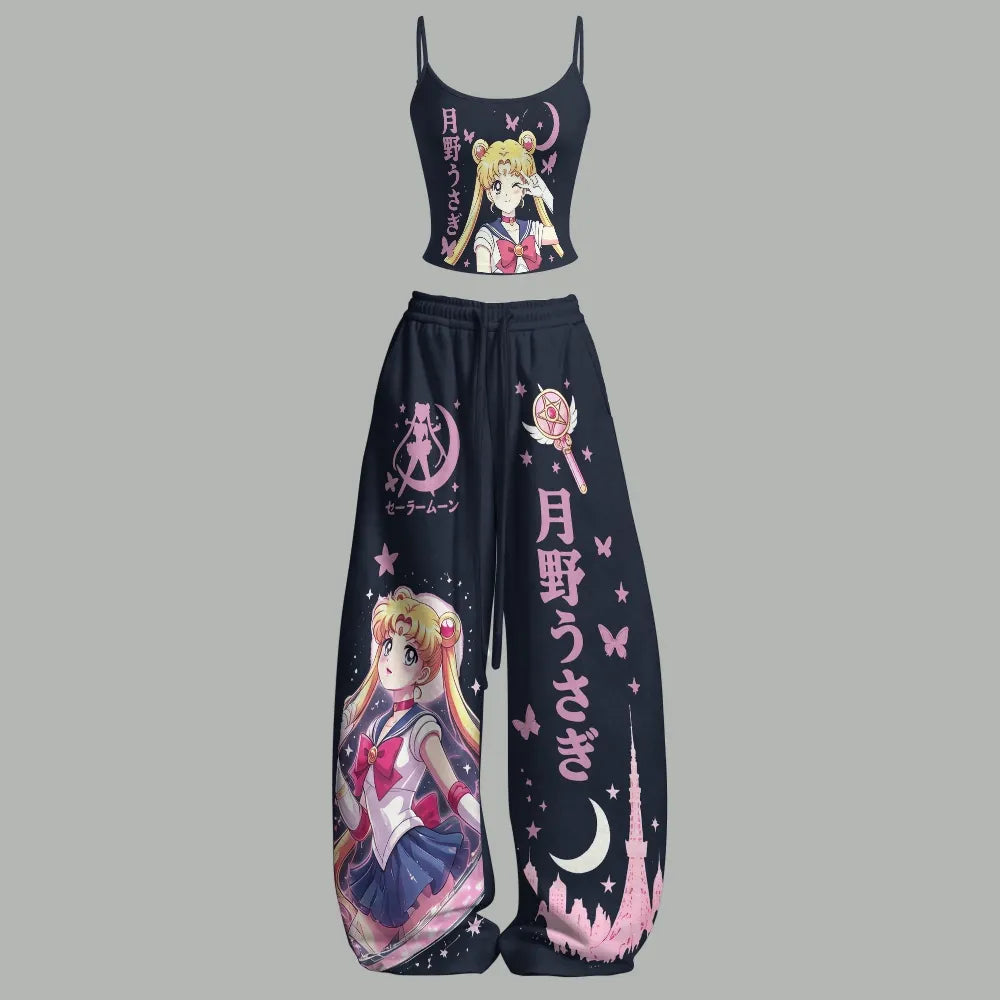 Top & Elasticated Trousers Two-Piece Set 2605006571