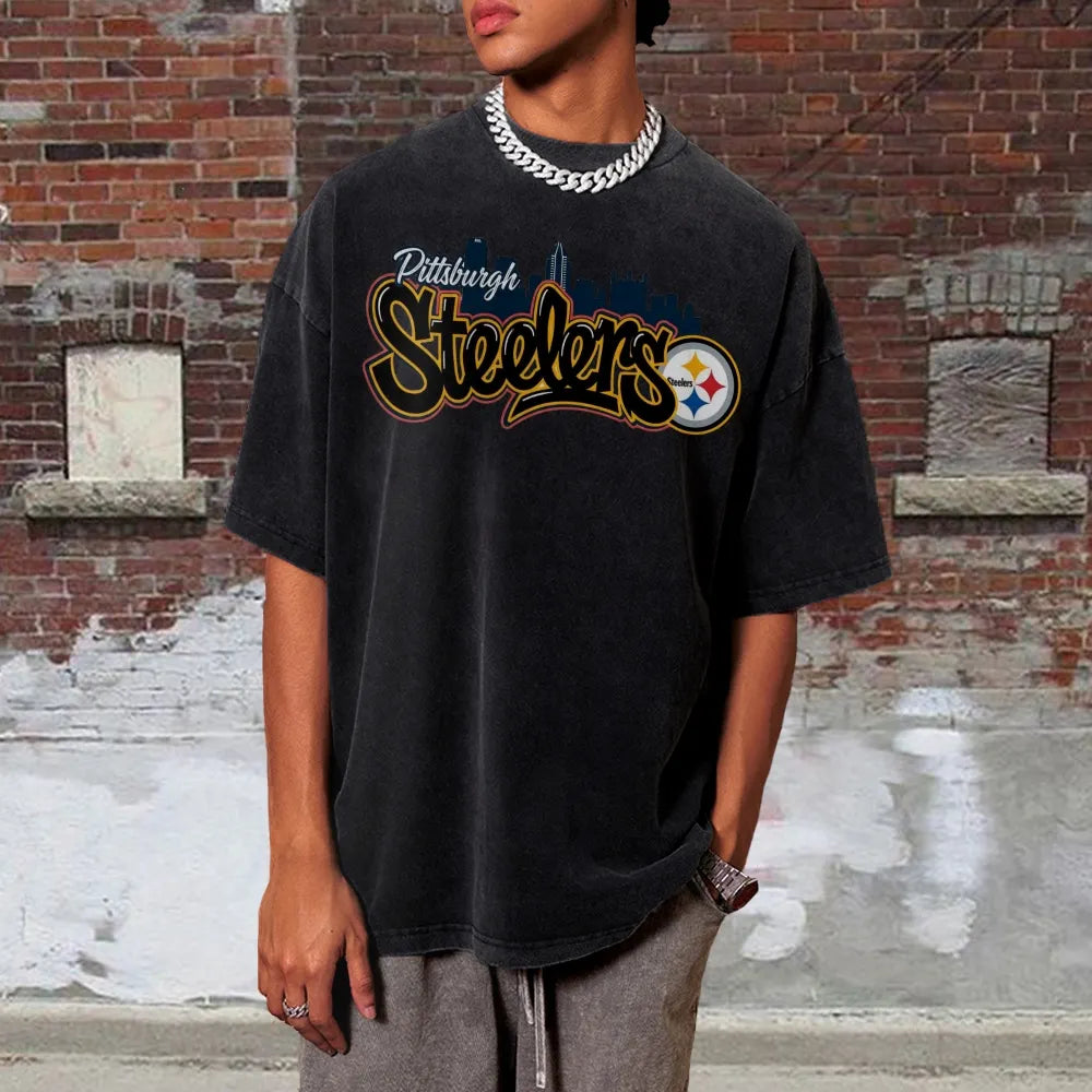 Pittsburgh Steelers Unisex Vintage Washed T-shirt