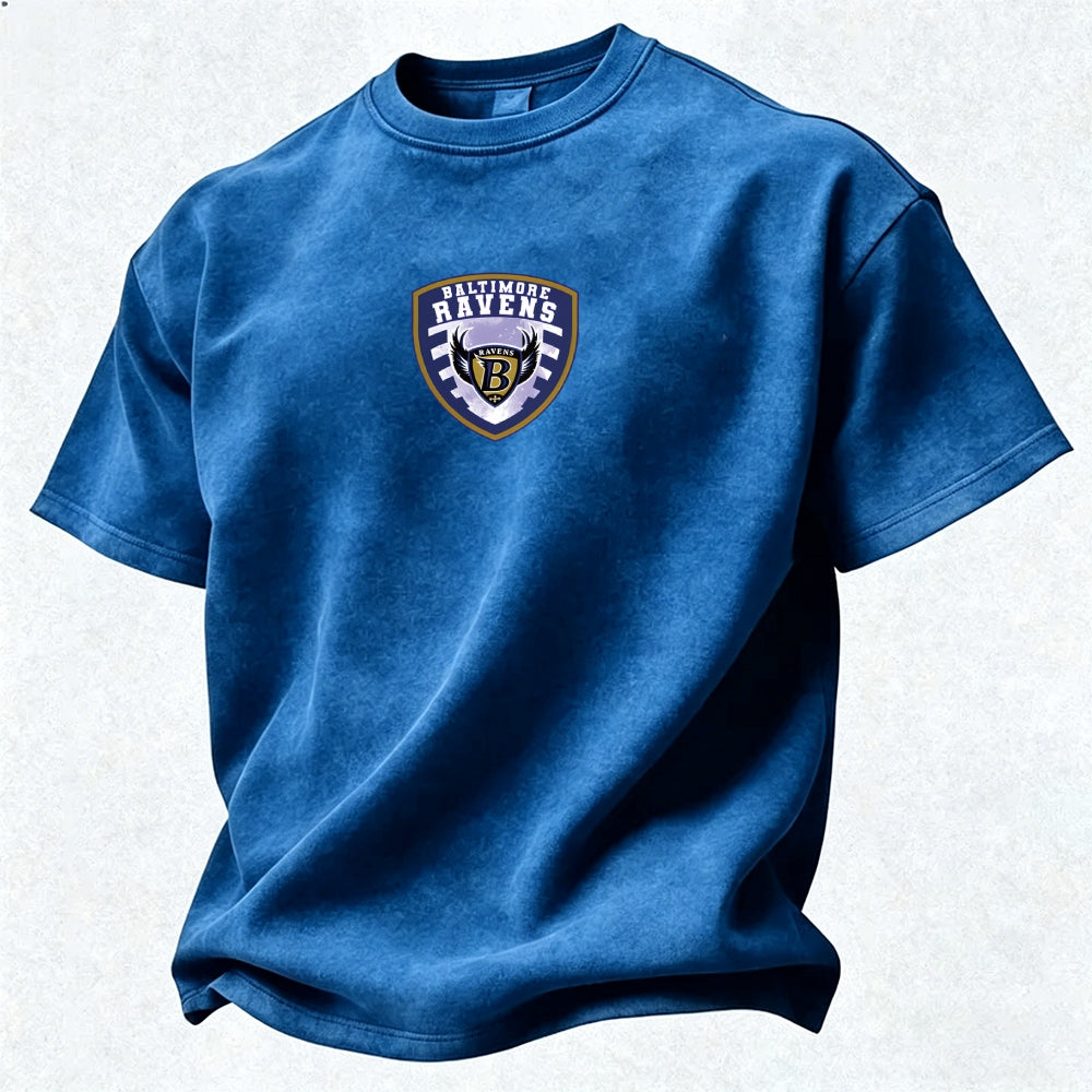 Baltimore Ravens Printed Unisex 100% Pure Cotton Washed T-Shirt