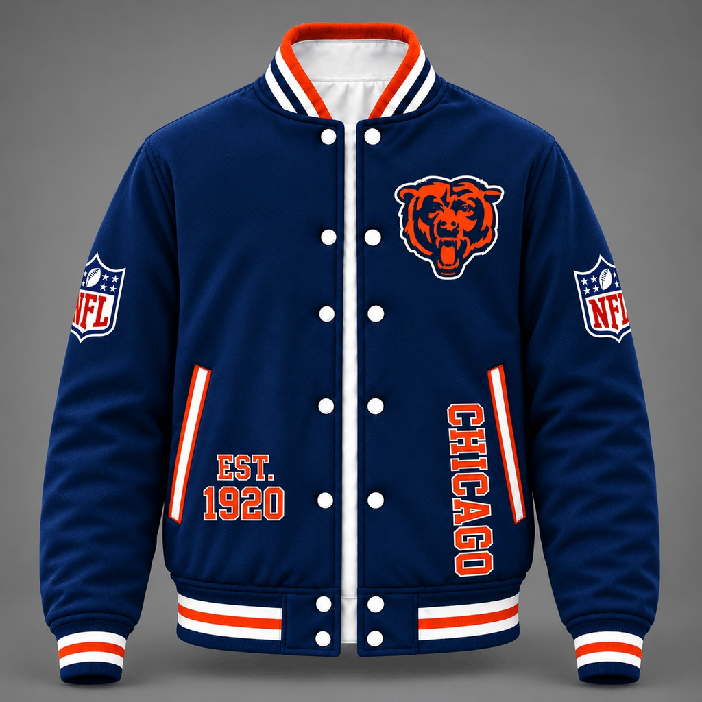 Chicago Bears Navy Varsity Jacket