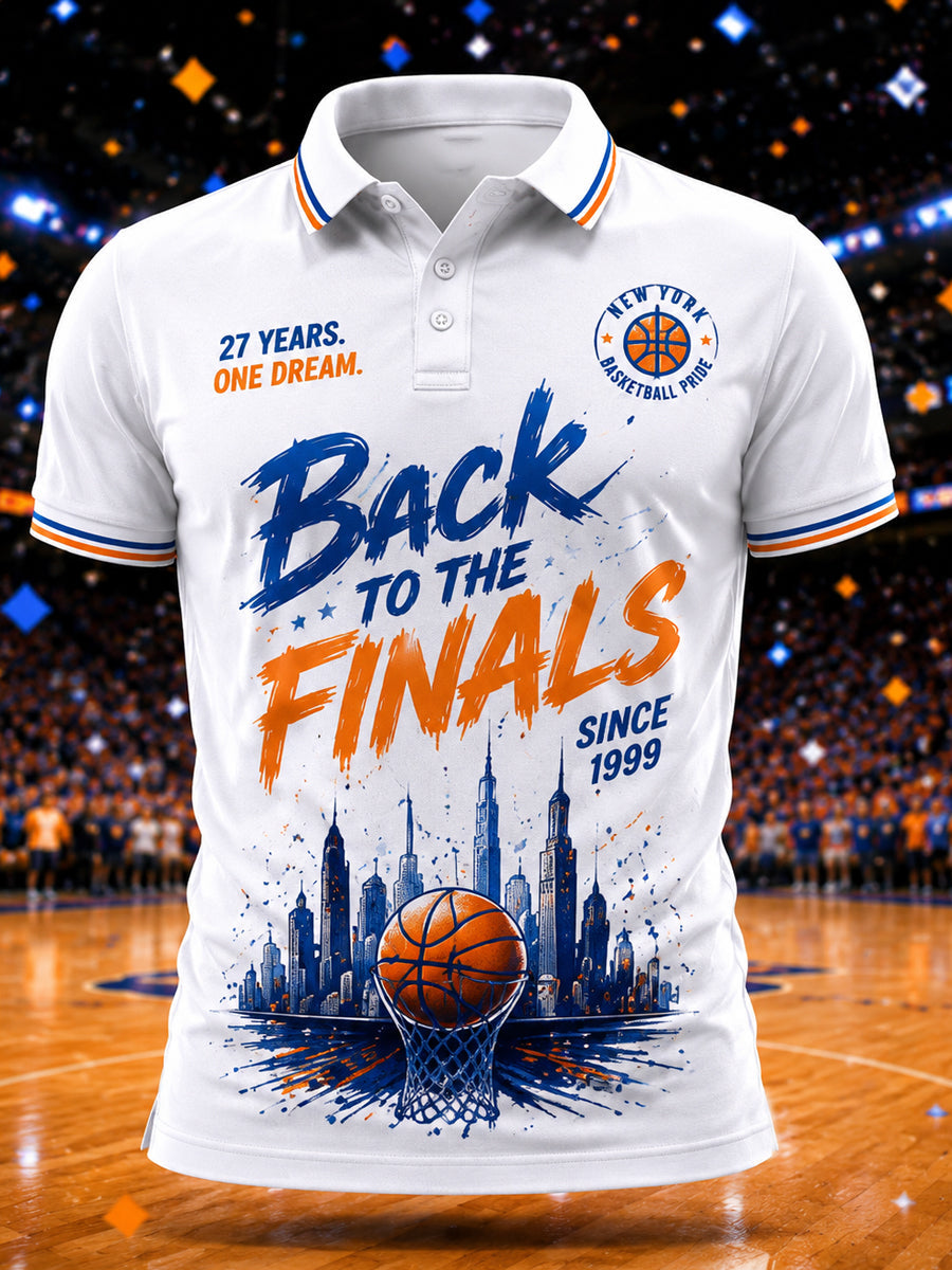 Men's Back To The Finals NYC Basketball Casual Polo Secondary image