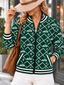 Women's New York Jets Argyle Print Zip Up Varsity Jacket