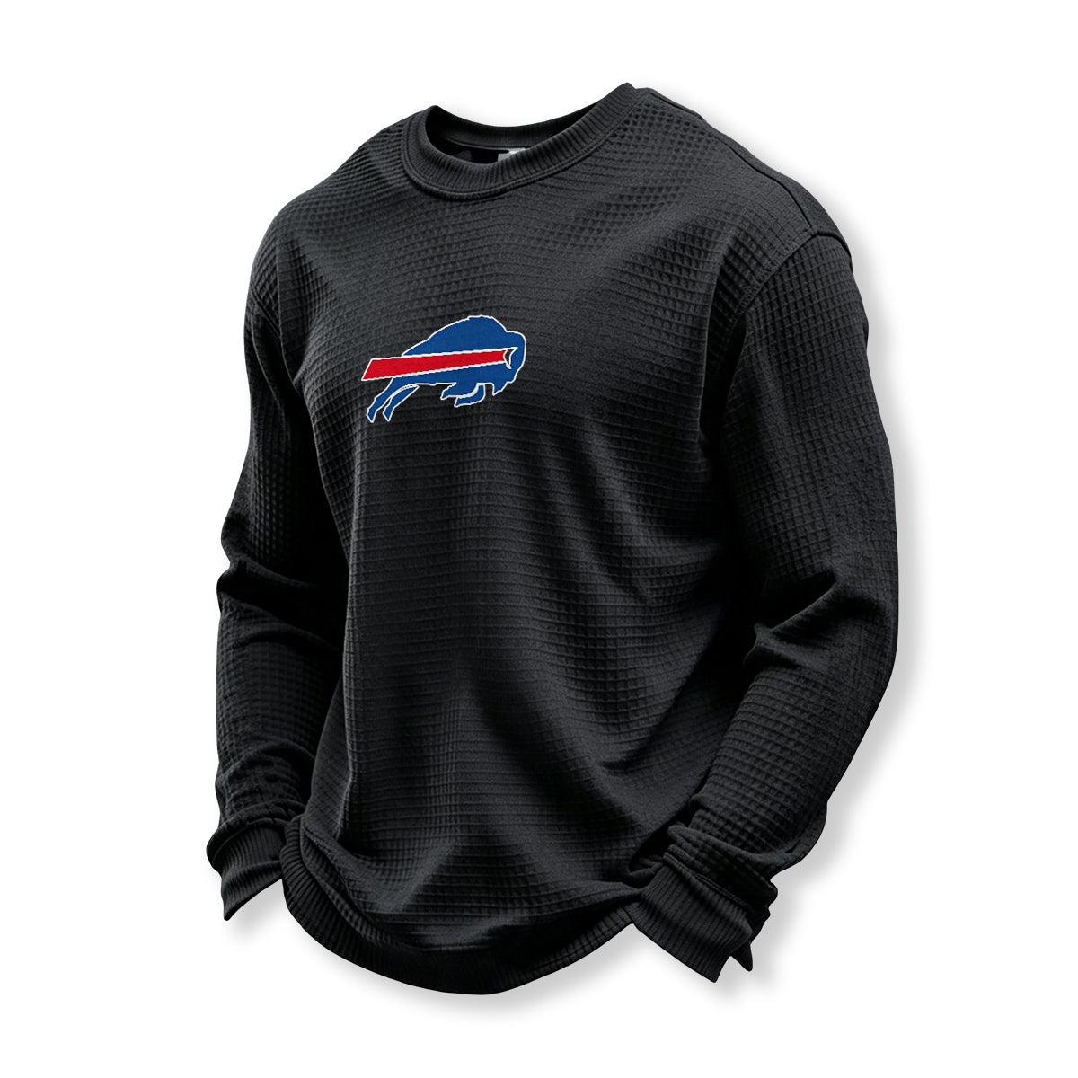 Buffalo Bills Helmet Waffle Knit Crewneck Sweatshirt