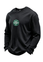 New York Jets Circular Logo Waffle Knit Crewneck Sweatshirt