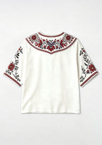 Boho Red Floral Arizona Cardinals V-Neck Blouse